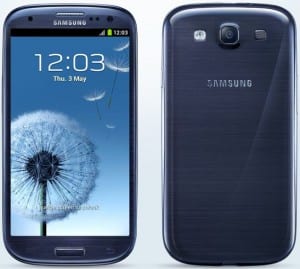The Galaxy S3 front and back view
