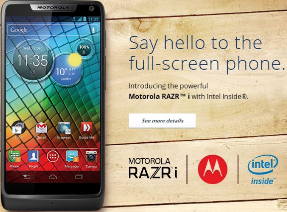 The Front advertisement of the Motorola RAZR I