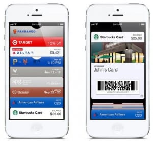 The Passbooks app as used on an iPhone 5