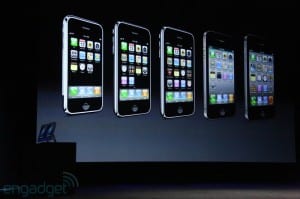 The iPhones from the first to the 6th generation
