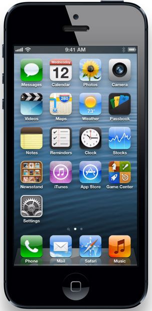 The front face of the iPhone 5