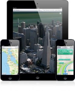 Apple Maps for iOS 6 across 3 devices