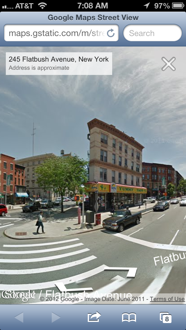 Street View as seen through a Safari browser