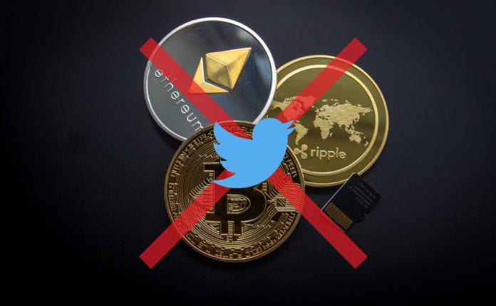 Twitter to Ban Cryptocurrency